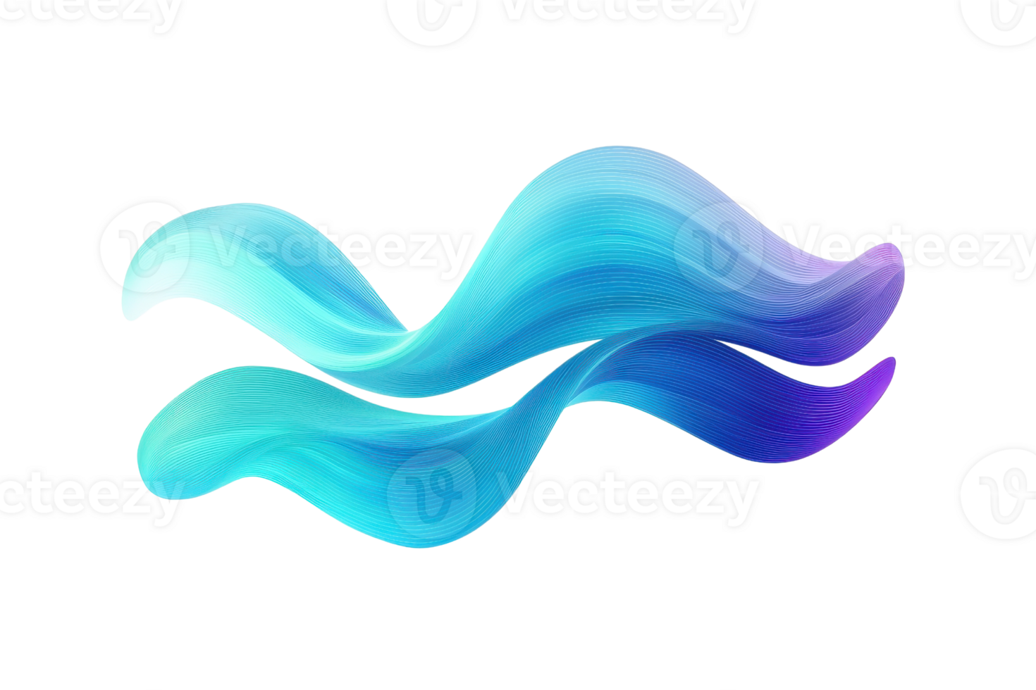 Vibrant abstract wave illustration in blue gradient colors. Perfect for modern design projects and creative presentations. png