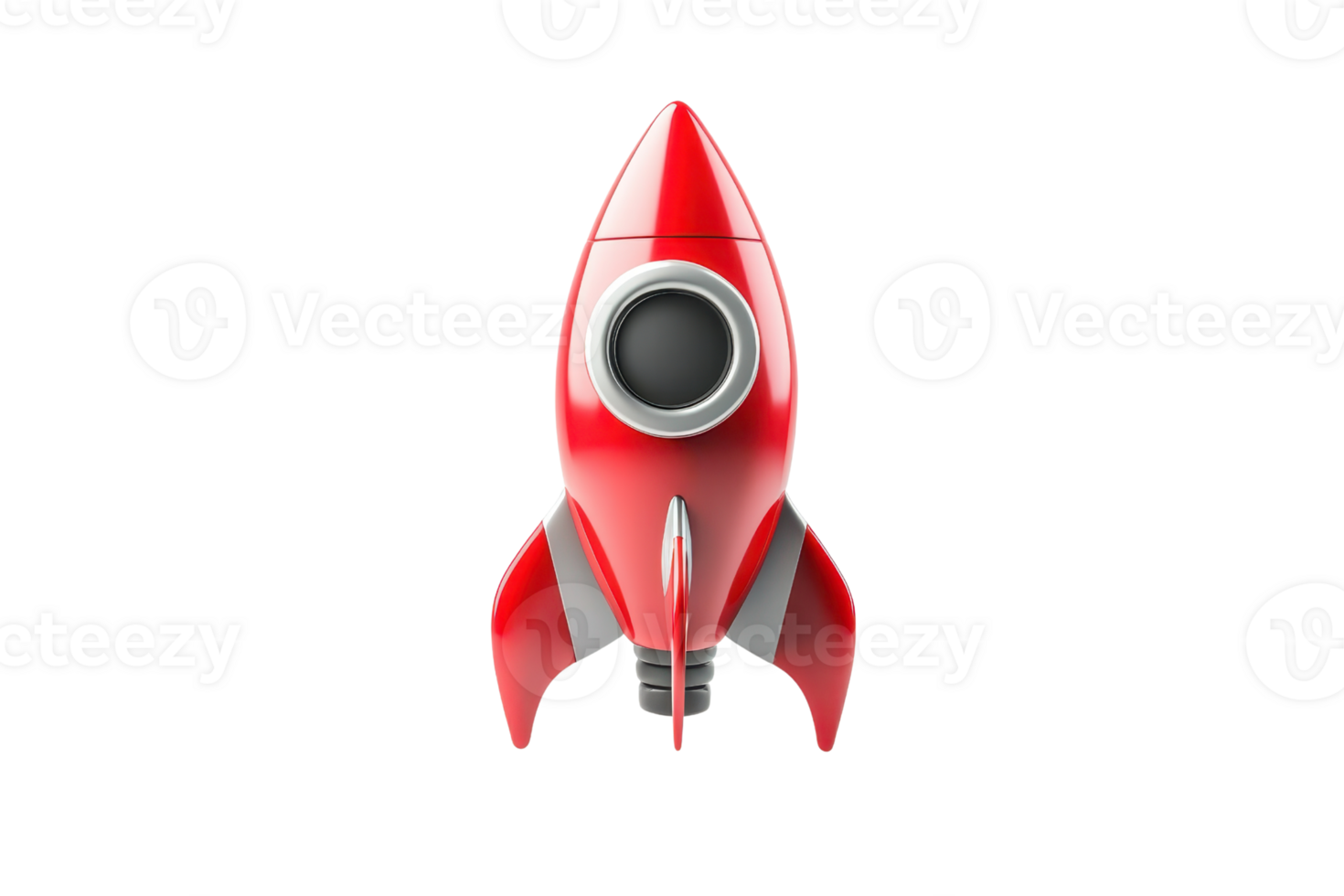 Vibrant red rocket icon with sleek design, symbolizing innovation and technology. Ideal for digital projects, apps, or web design themes. png