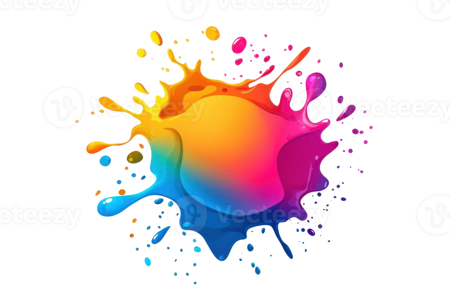 Vibrant splash of colorful paint, depicting creativity and energy in a dynamic artistic expression. png