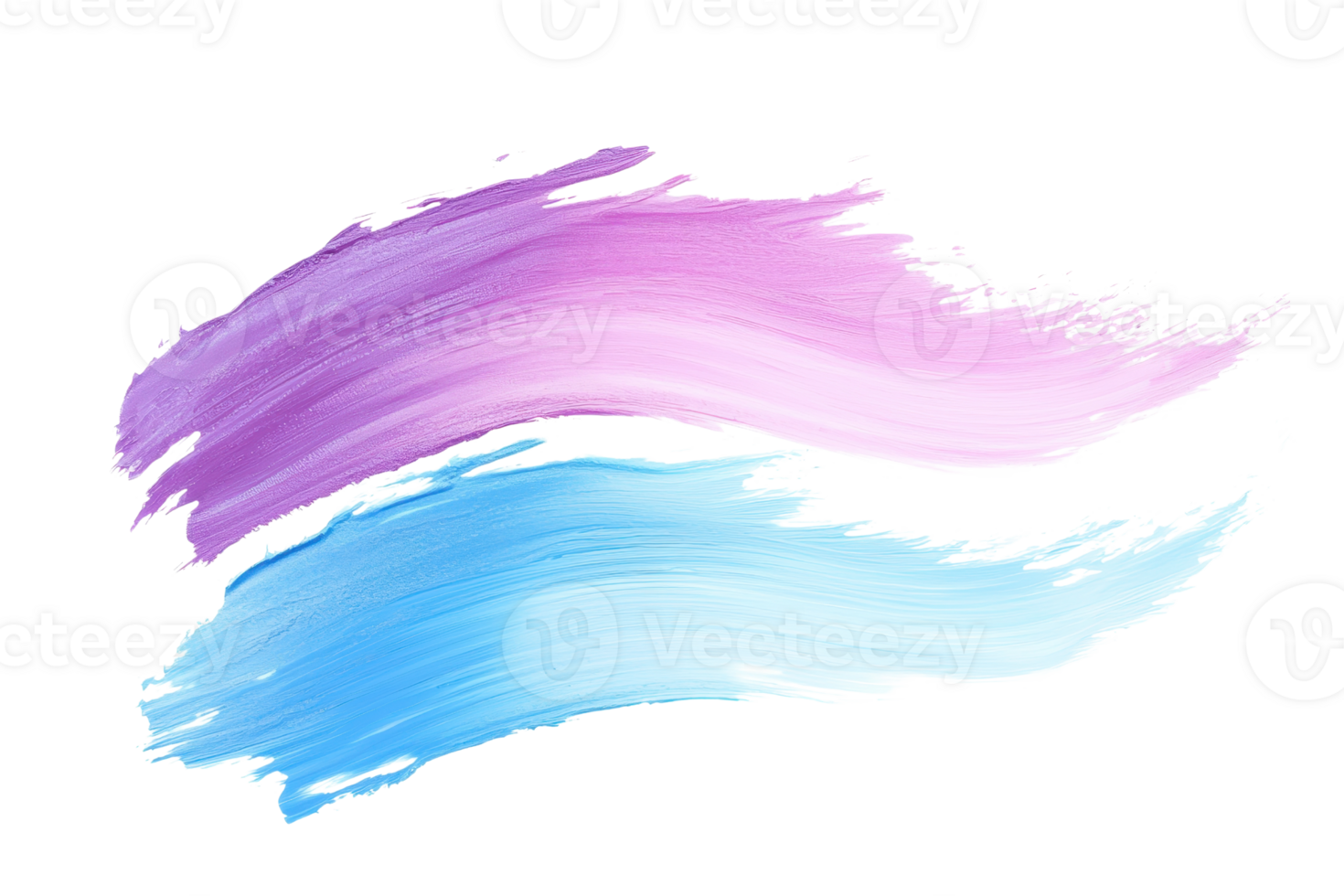 Vibrant purple and blue watercolor brush strokes creating a dynamic and artistic abstract pattern, ideal for creative design projects. png