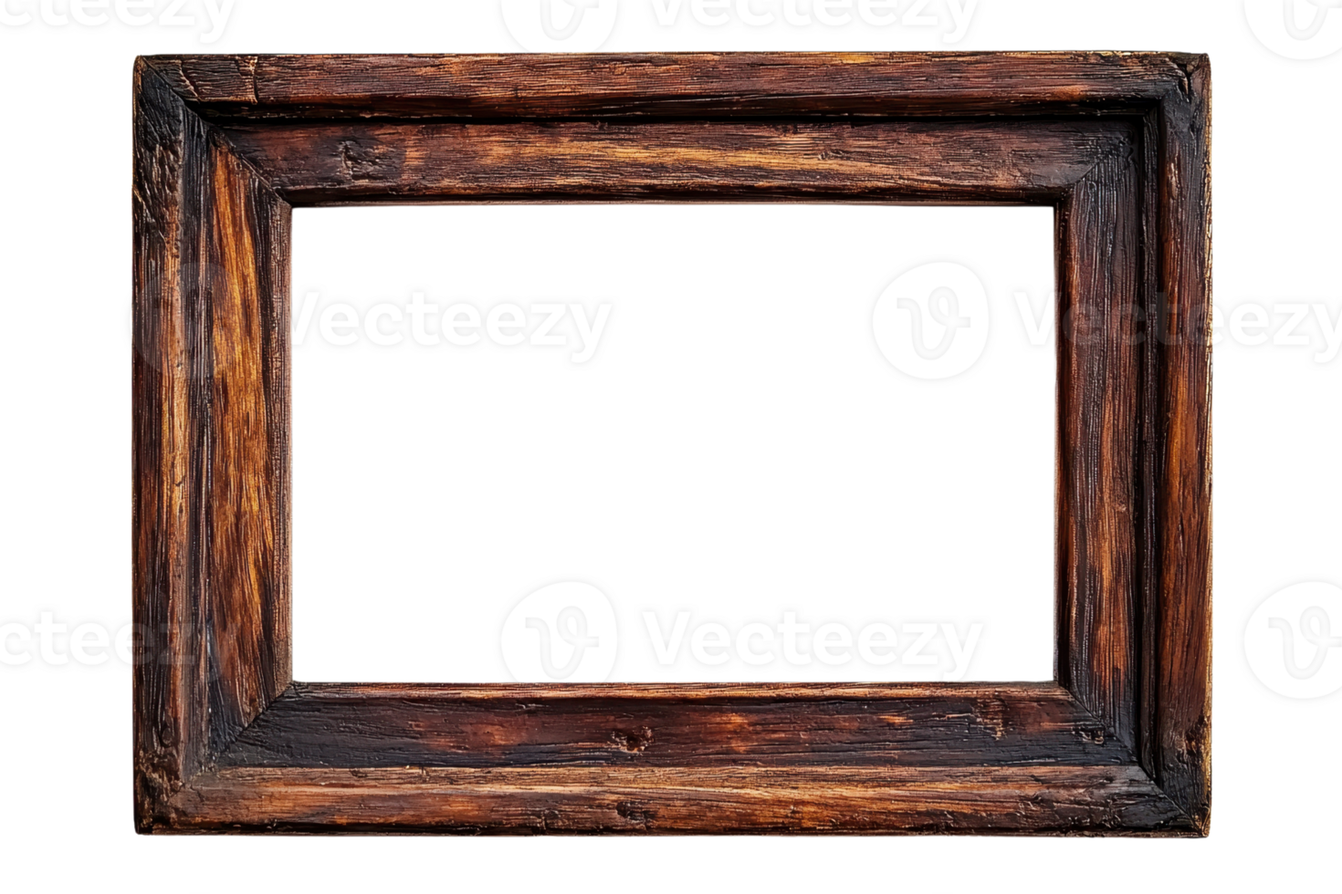 Vintage wooden picture frame with rustic charm, perfect for home decor or enhancing your artwork collection with a classic touch. png