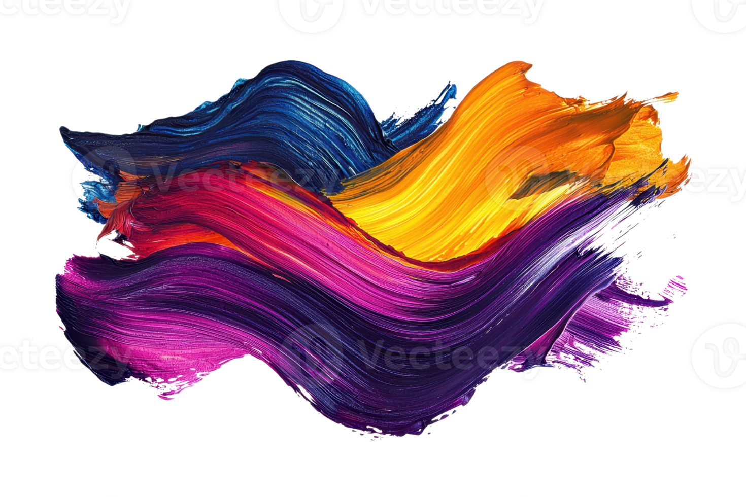 Vivid abstract brush strokes with dynamic colors in a flowing pattern, showcasing artistic expression and creativity. png