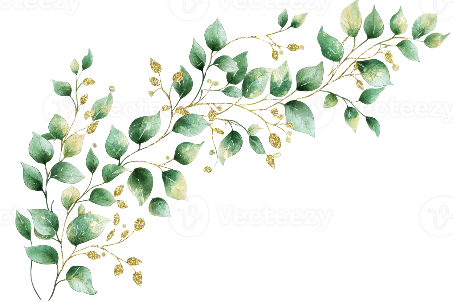 Watercolor illustration of a delicate green eucalyptus branch, perfect for natural and botanical designs with a soft, elegant touch. png