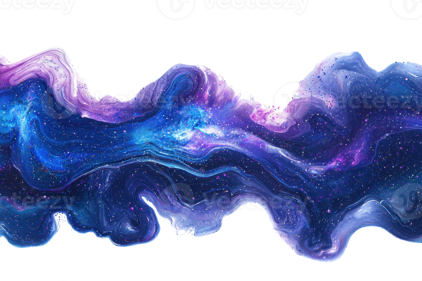 Vivid cosmic wave illustration with swirling blues and purples, showcasing a mesmerizing abstract nebula with a mystical and dreamy feel. png