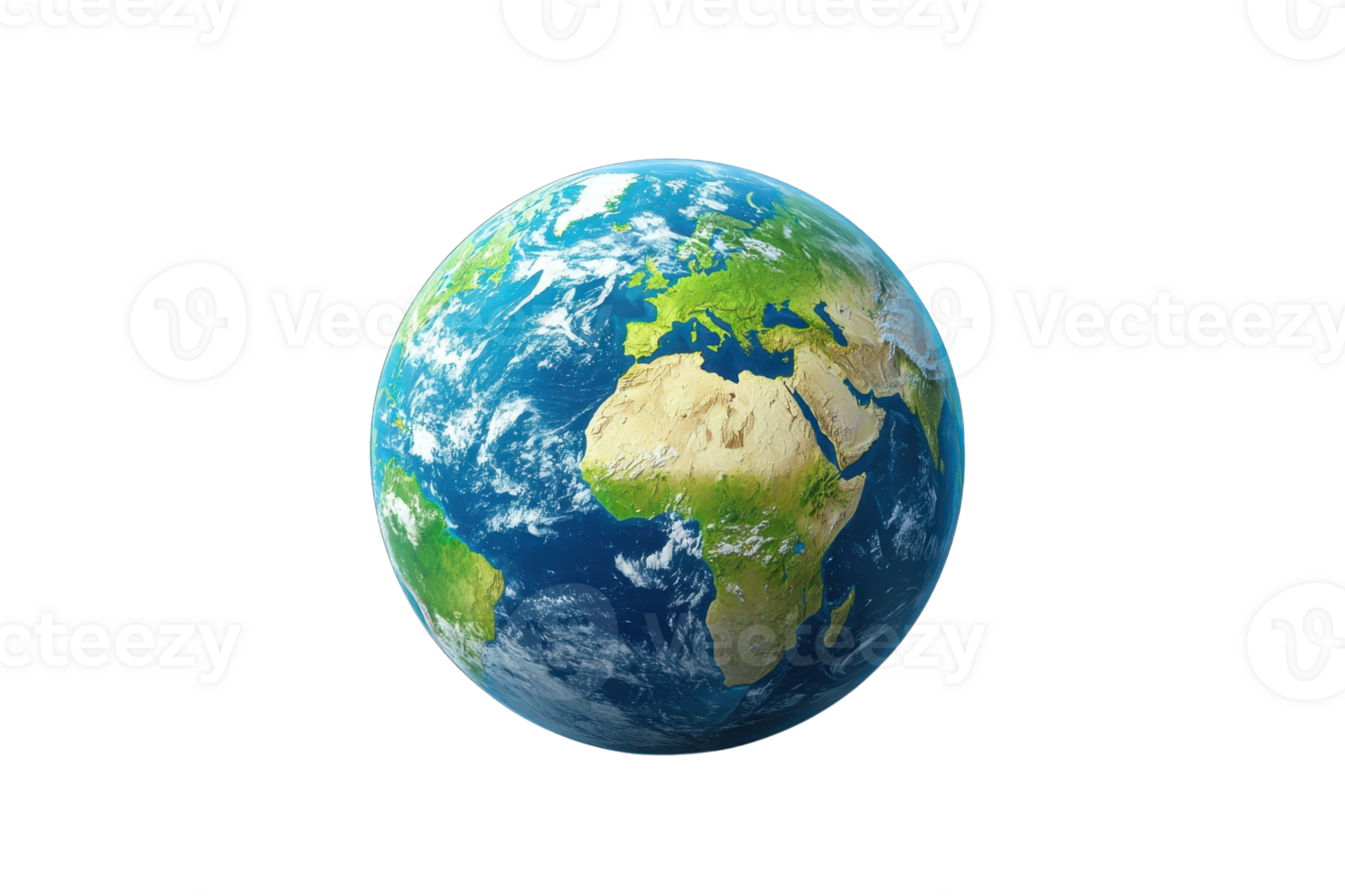Vibrant image of Earth from space showcasing continents and oceans, perfectly capturing the beauty of our planet's natural features. png