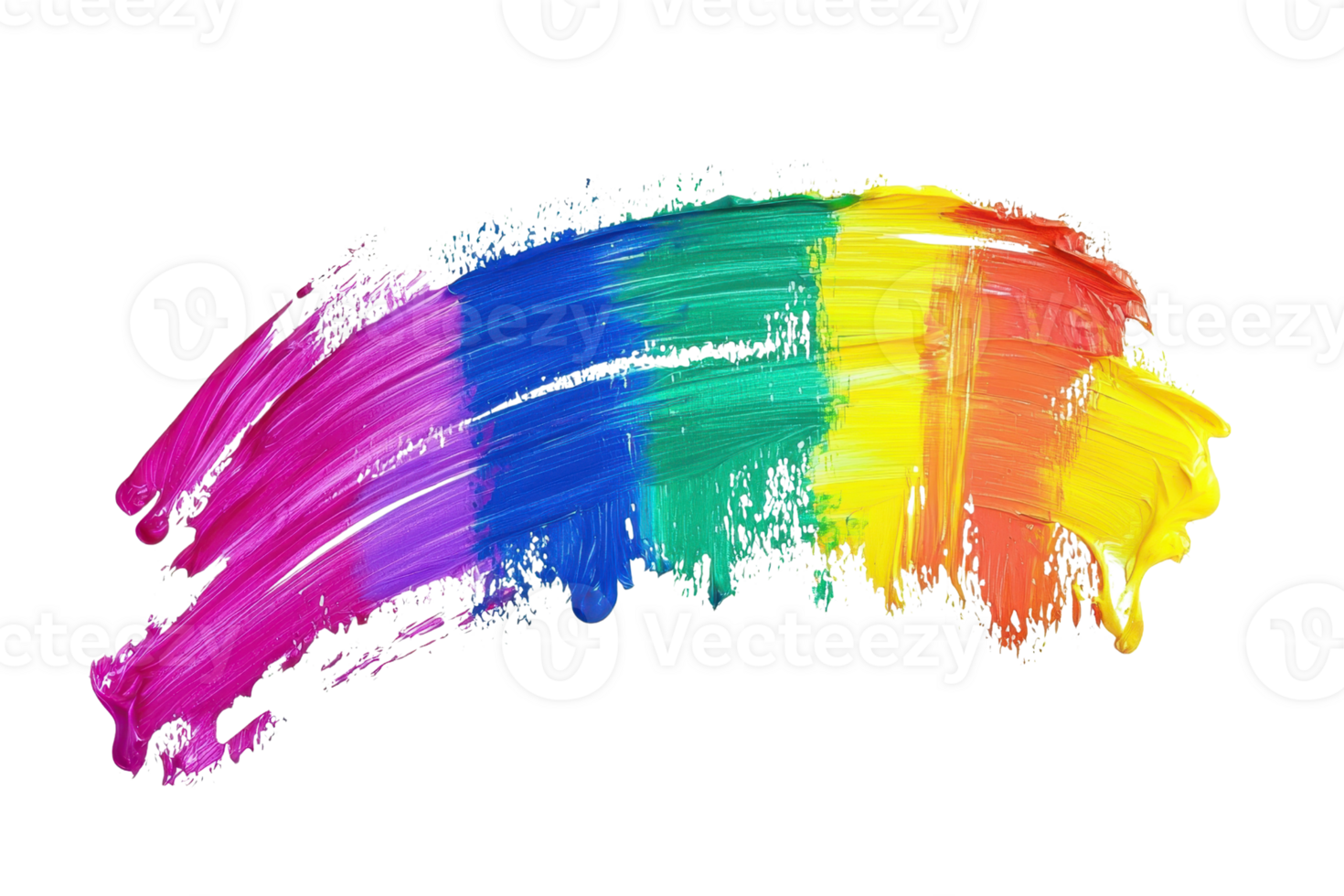Vibrant rainbow paint strokes create a colorful and artistic abstract design, symbolizing creativity, freedom, and diversity. png