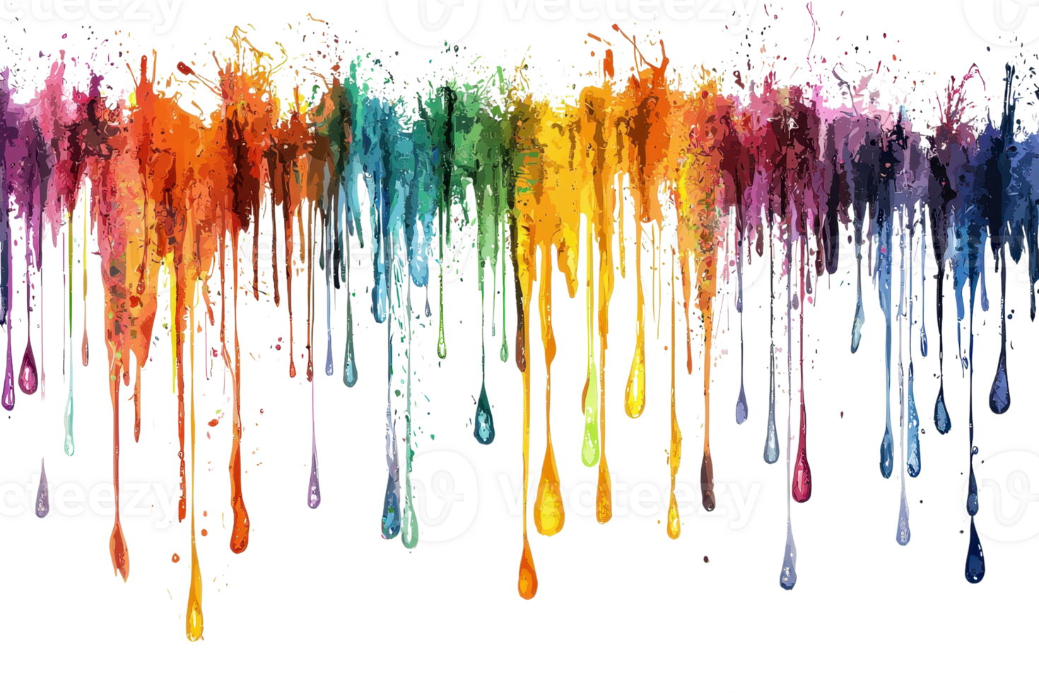 Vibrant multicolor paint drips create a stunning abstract background. Perfect for artistic and creative design projects. png