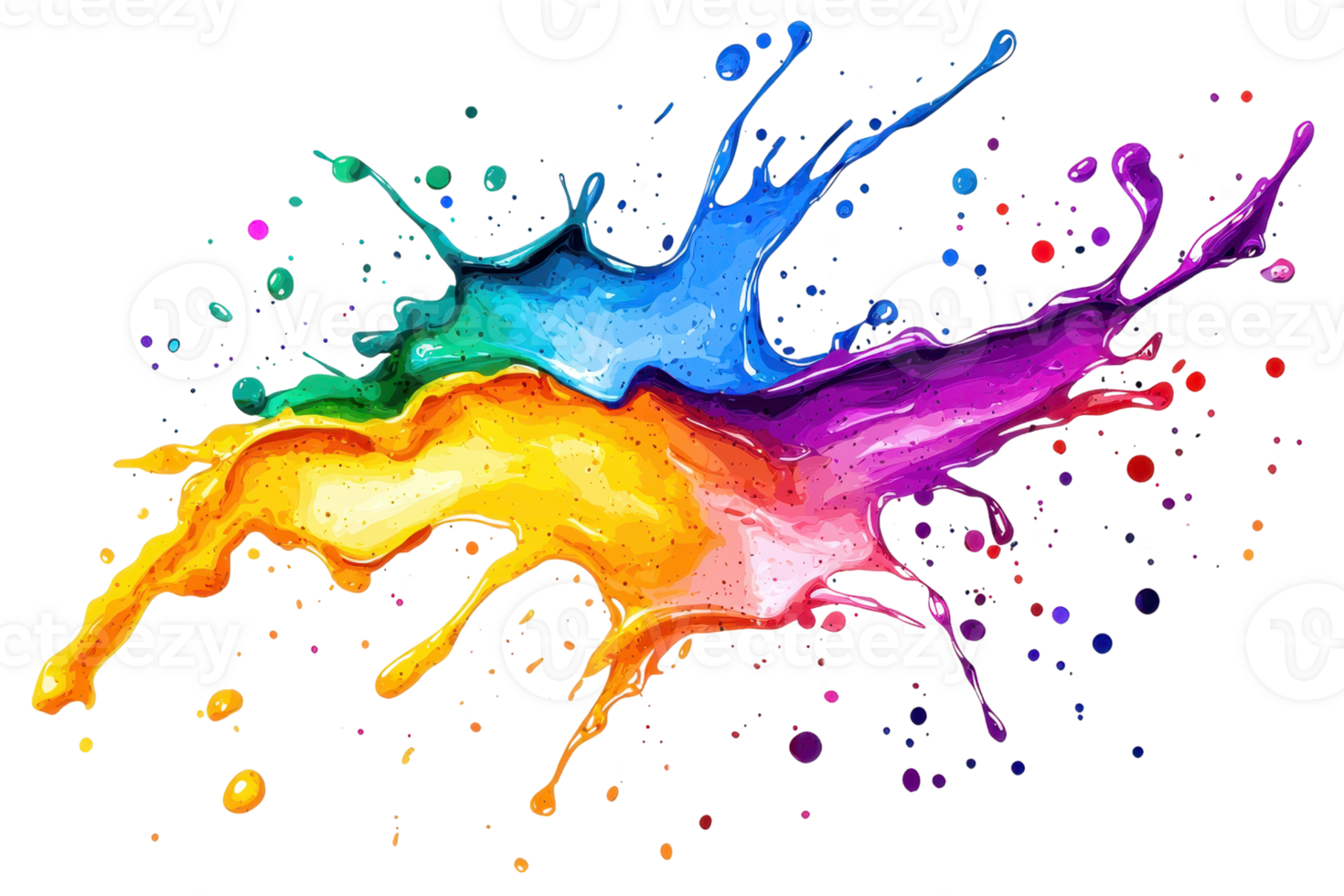 Vibrant splash of colorful paint in motion, creating an artistic and dynamic abstract design. Perfect for creativity and art-themed projects. png
