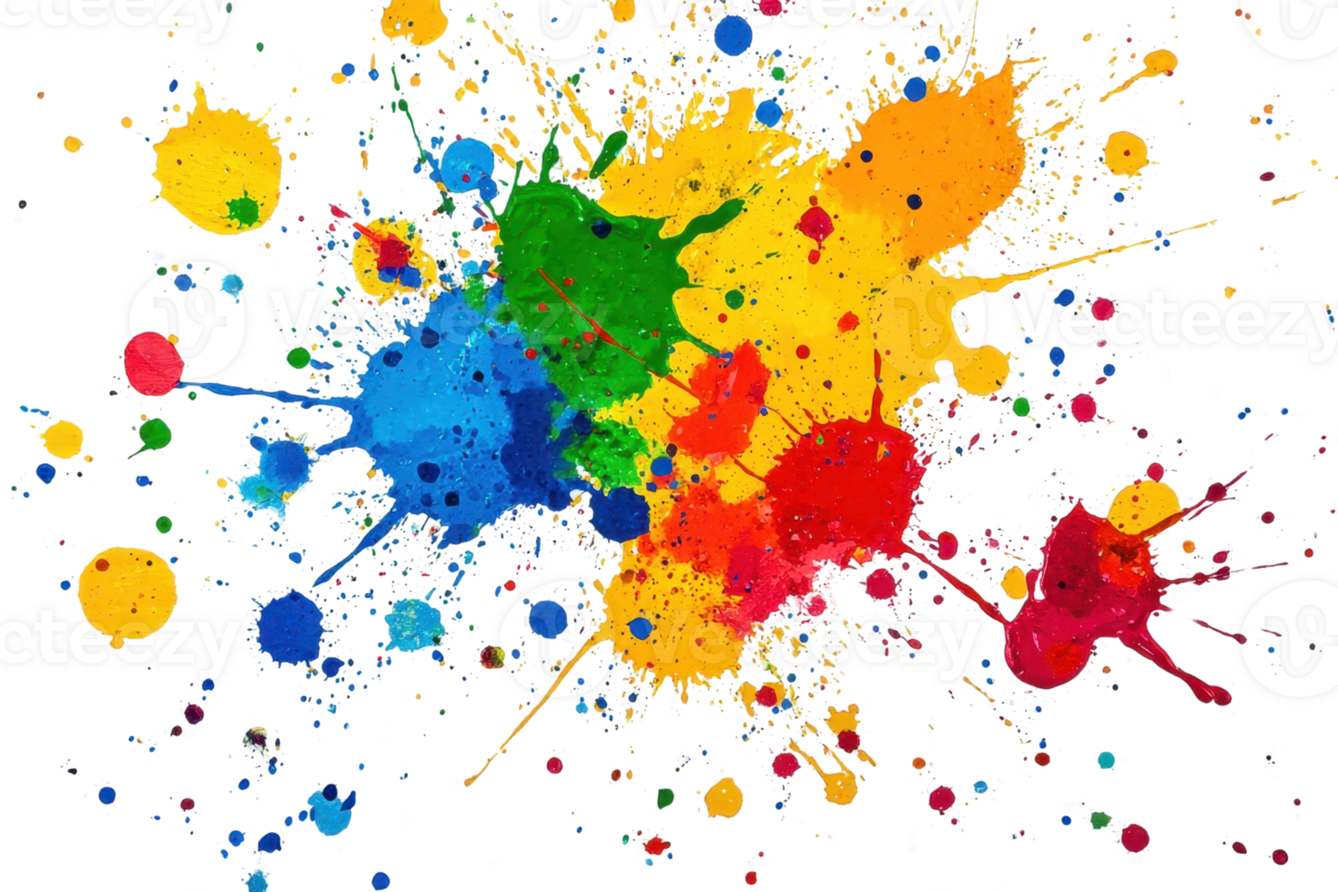 Vibrant splashes of colorful paint create a dynamic and energetic abstract background, perfect for artistic and creative projects. png