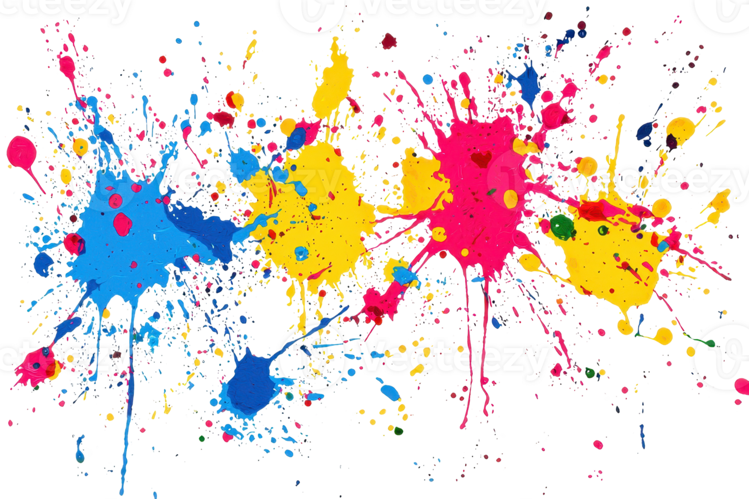 Vibrant splashes of colorful paint creating an abstract and dynamic artistic background, perfect for creative design projects and inspiration. png