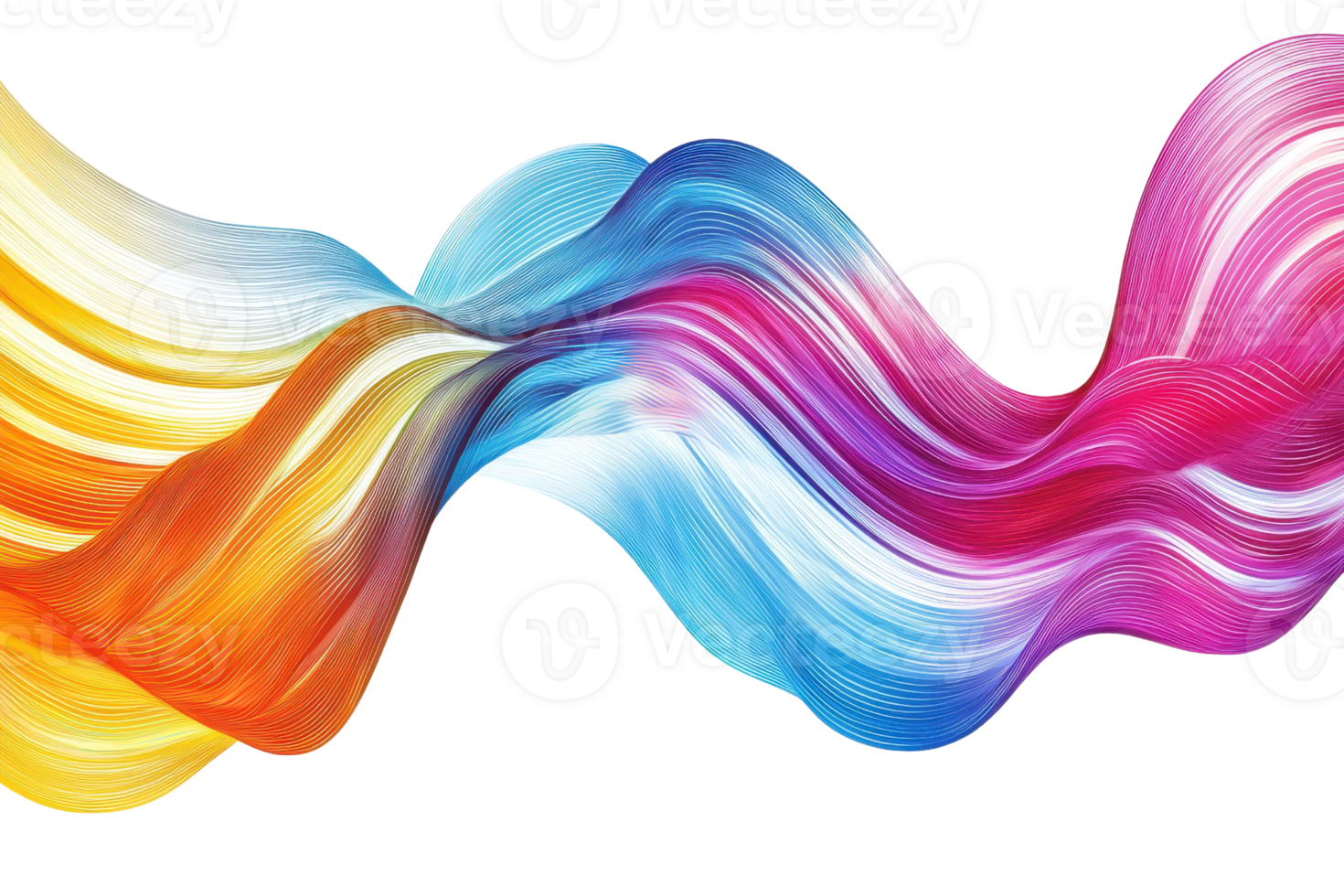 Vibrant swirl of colorful paint strokes blending in dynamic motion, creating a stunning abstract pattern on a transparent background. png