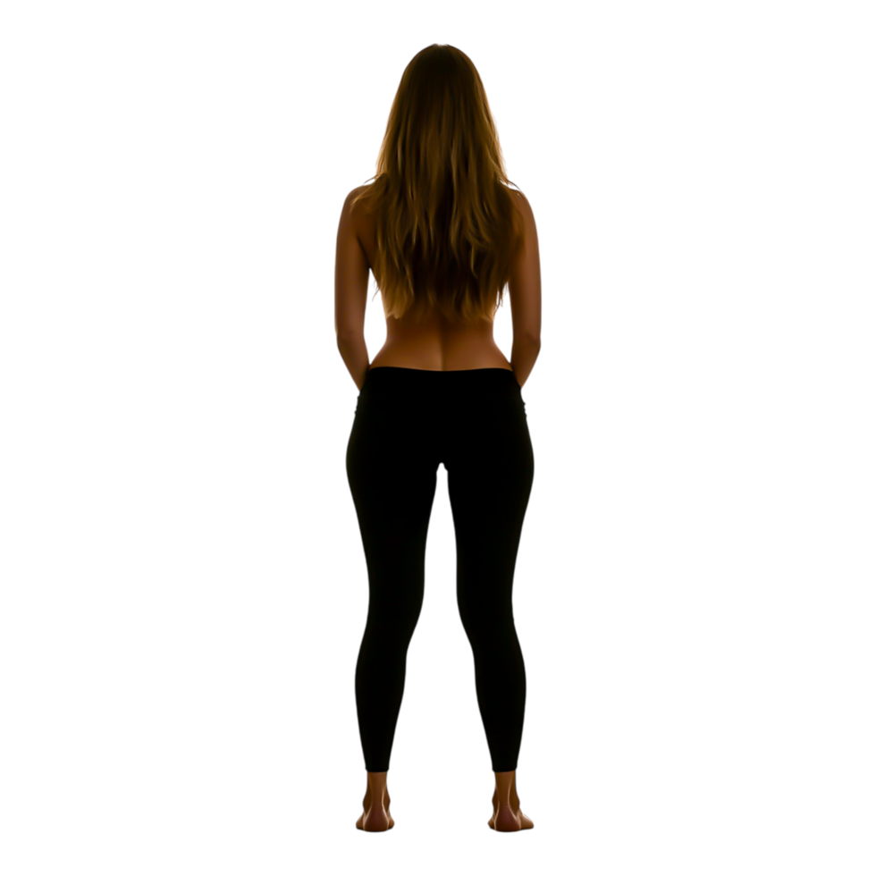 Female Model in Silhouette Pose with Long Hair png