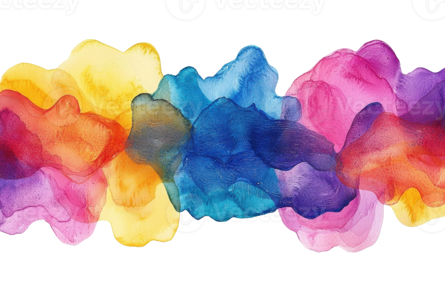 Vibrant watercolor splash with a rainbow gradient, perfect for artistic backgrounds and creative projects. Abstract and colorful design. png