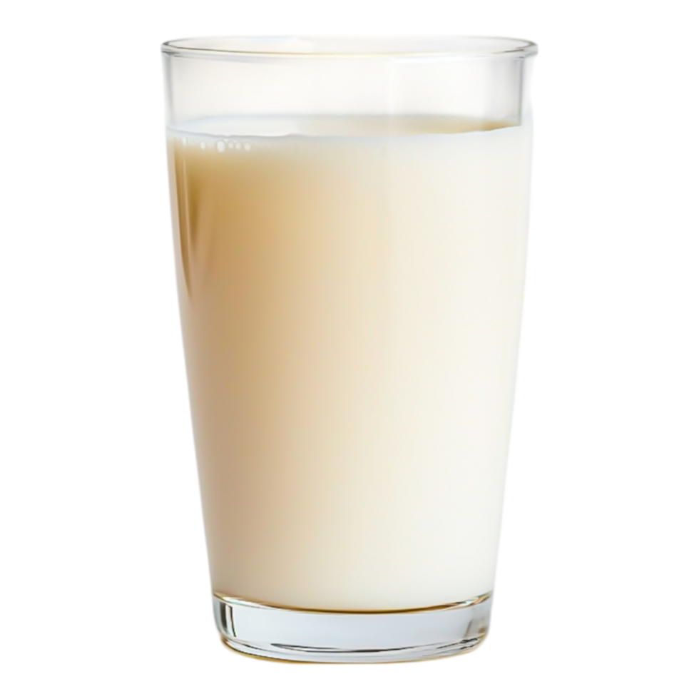 Fresh Milk in a Clear Glass with Smooth Creamy Texture png
