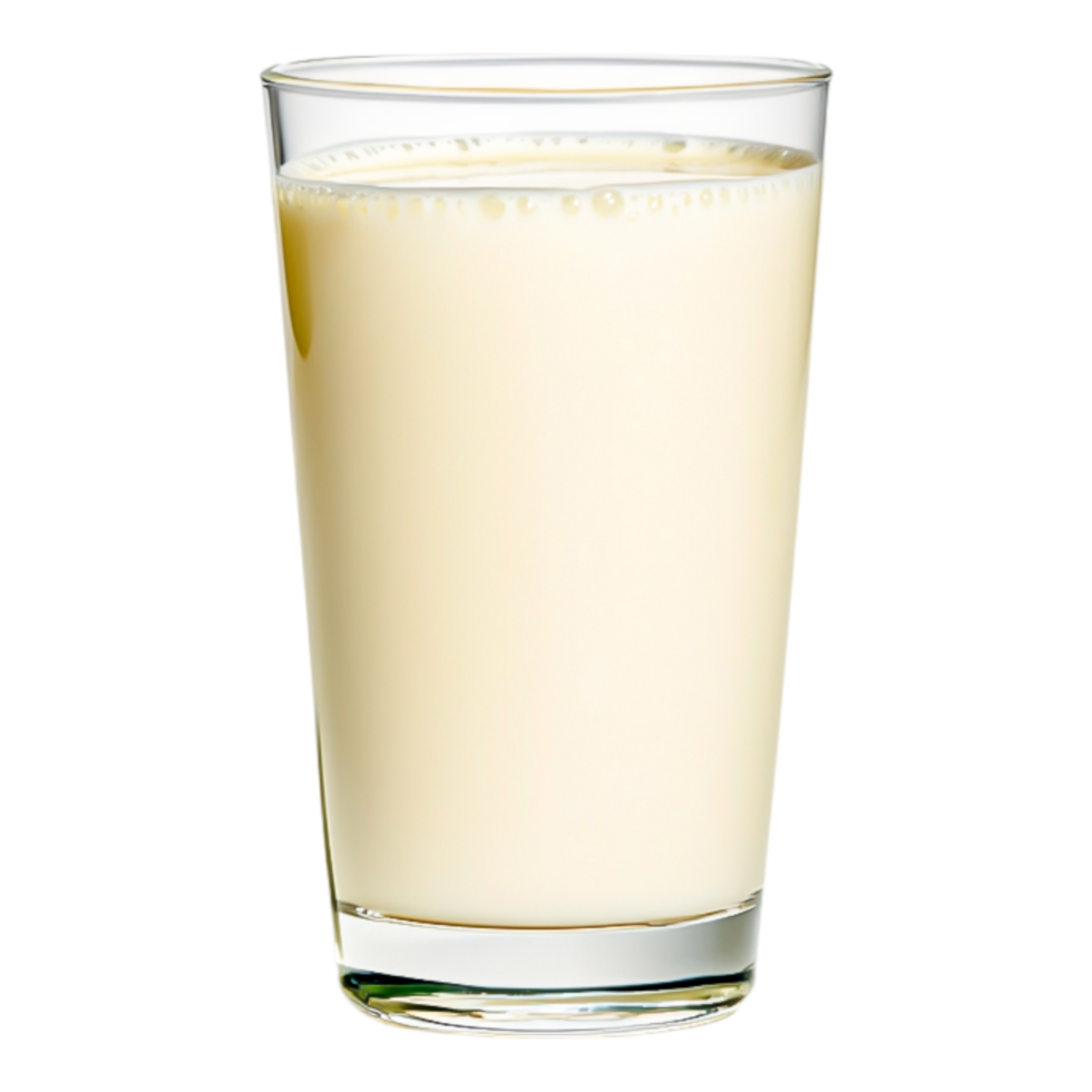 Fresh Milk in Clear Glass with Smooth Texture and Light Reflection png