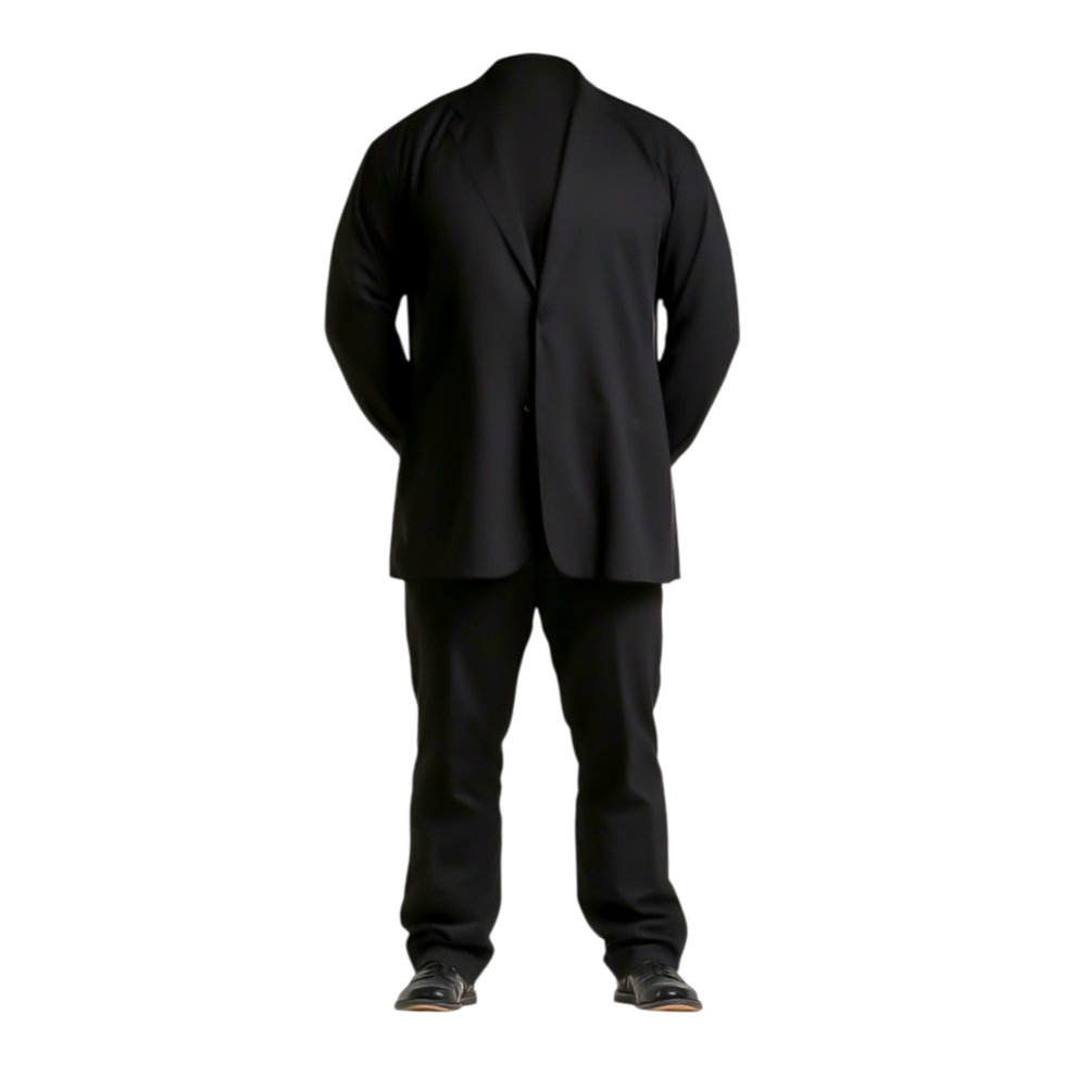 Headless Businessman in Black Suit Standing with Arms Crossed png