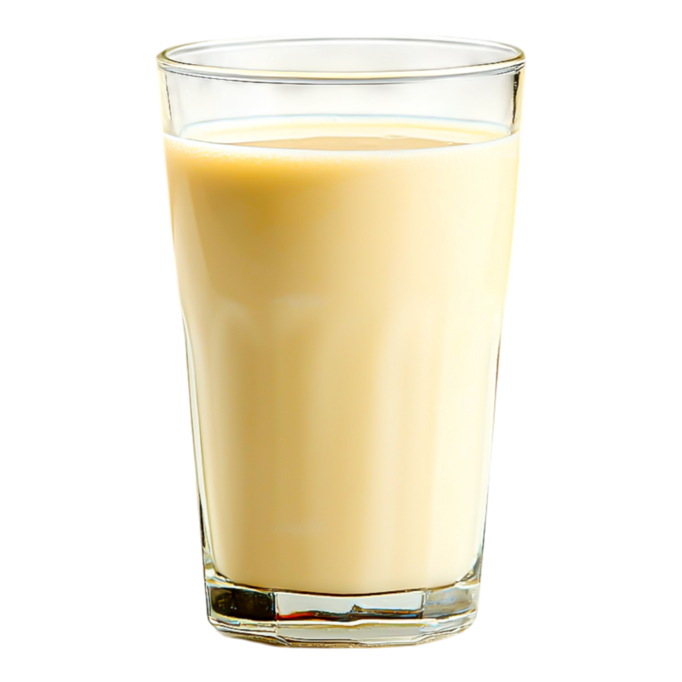 Creamy beverage in clear glass on white background for refreshment png