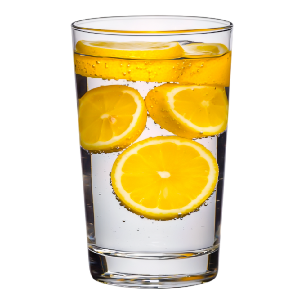 Refreshing Lemon Water with Citrus Slices in a Glass png