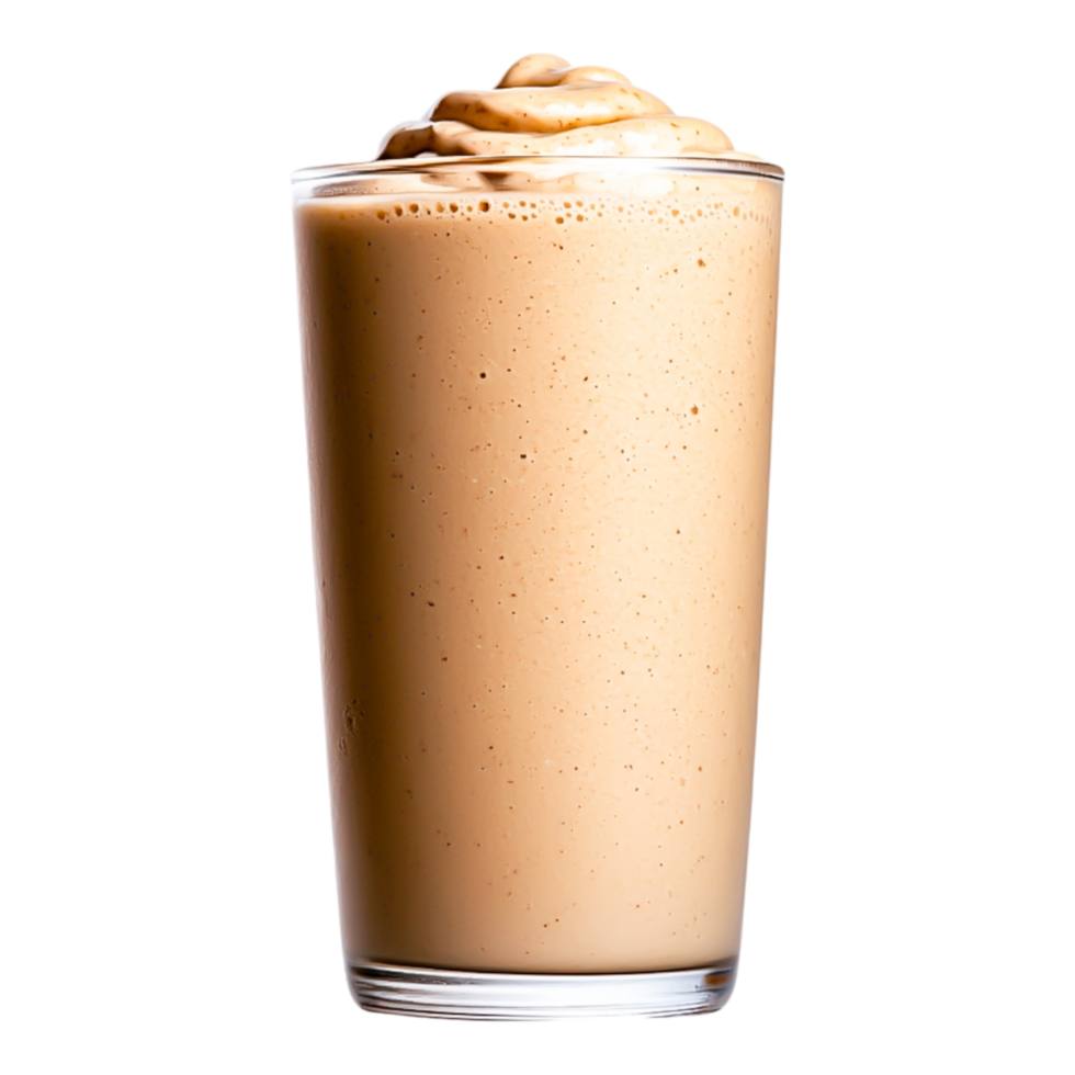 Creamy Smooth Coffee Beverage with Whipped Topping in Glass png