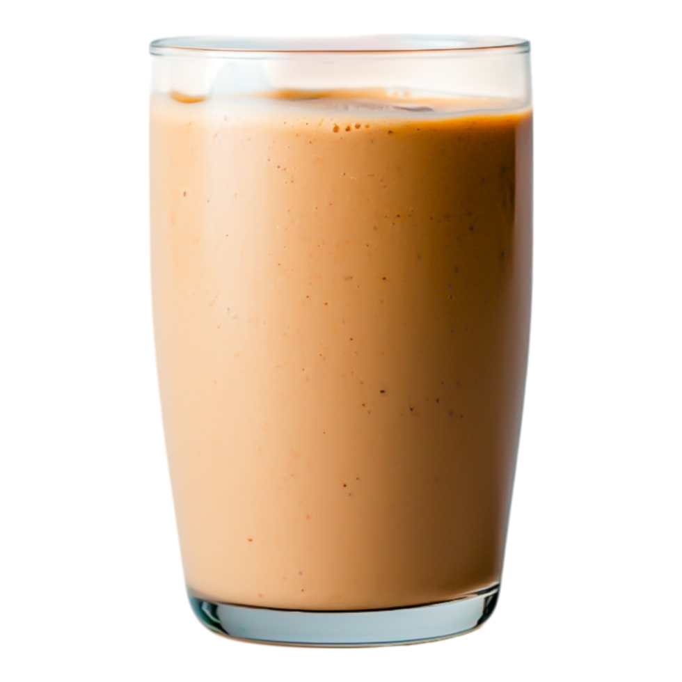 Creamy Smoothie in Clear Glass with Whipped Cream on Top png