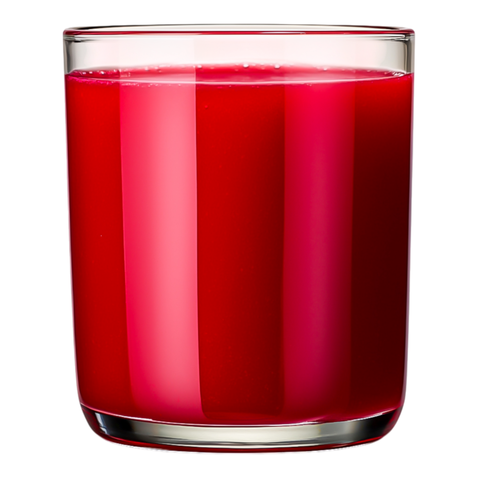 Refreshing Red Beverage in Clear Glass with Smooth Surface png