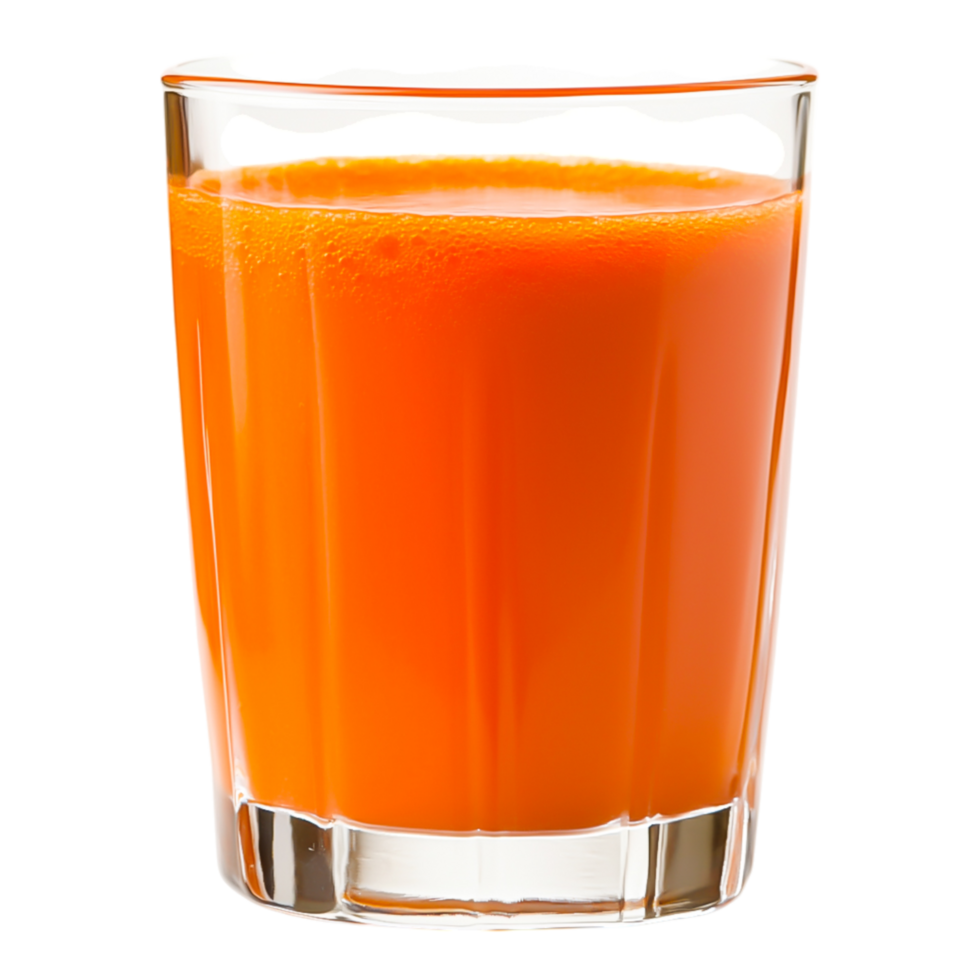 Freshly Squeezed Orange Juice in Clear Glass with Bright Color png