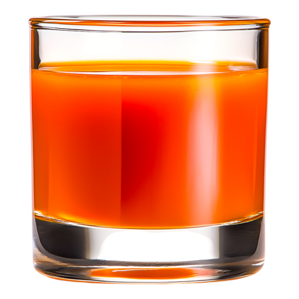 Freshly Squeezed Orange Juice in Clear Glass png
