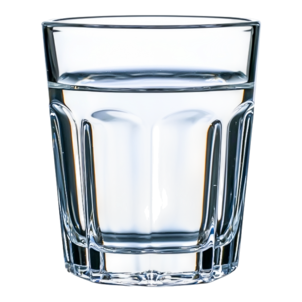 Clear Glass with Water on White Background for Beverage Use png