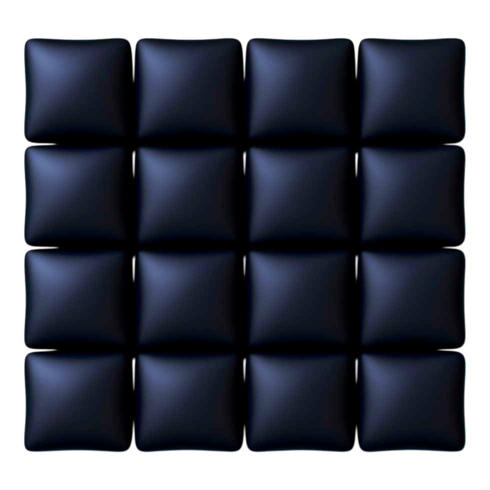 Dark Textured Square Cushions in a Patterned Grid Arrangement png