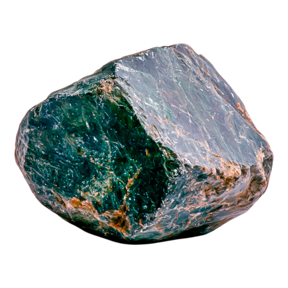 Vibrant Green Mineral Rock with Distinctive Surface Texture and Patterns png