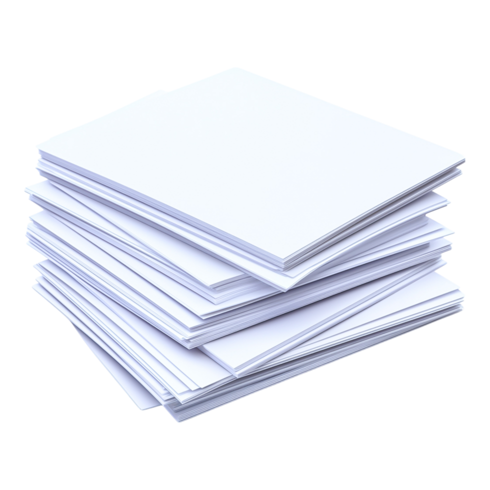 Stack of Blank White Paper Sheets for Office or Personal Use png