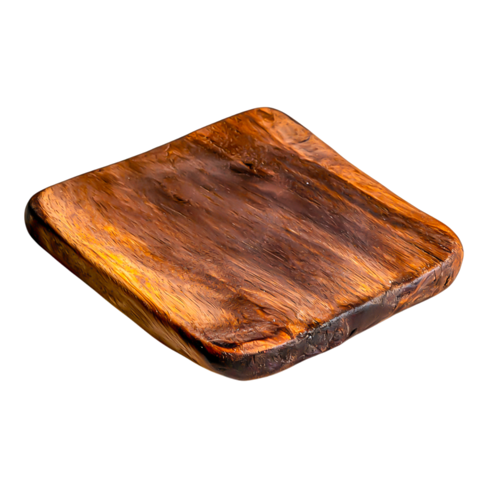 Rustic Wooden Plate for Serving Food and Culinary Presentation png