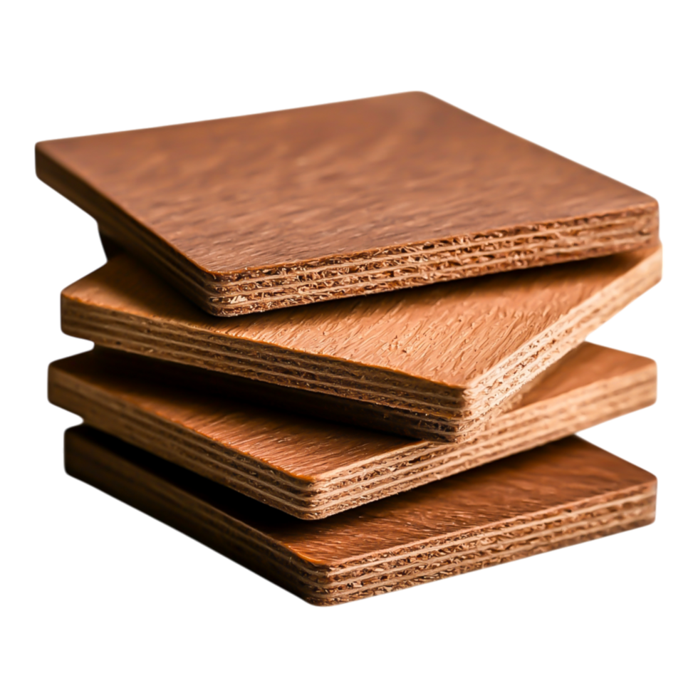 Close-Up View of Wooden Samples on a Reflective Surface png