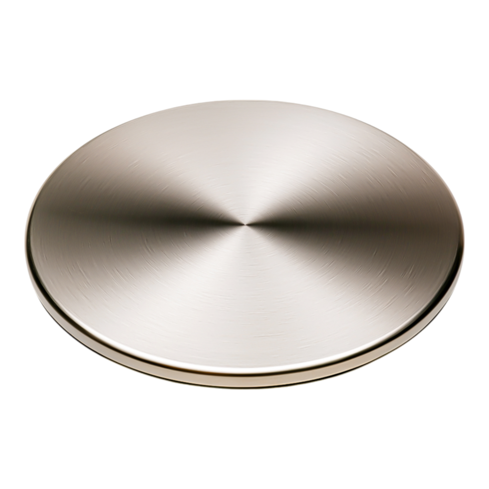Metallic Round Surface with Smooth Brushed Texture and Reflection png