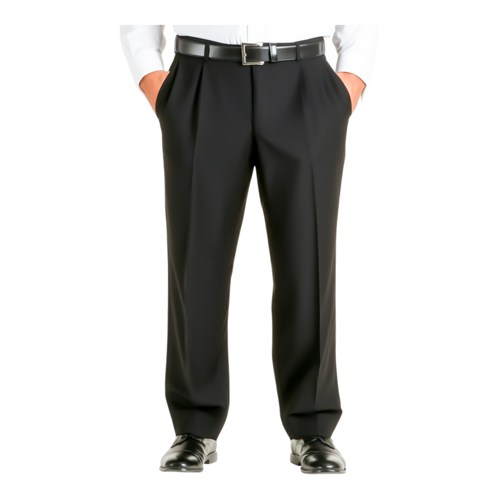 Formal Black Trousers with Classic Fit and Tailored Look for Men png