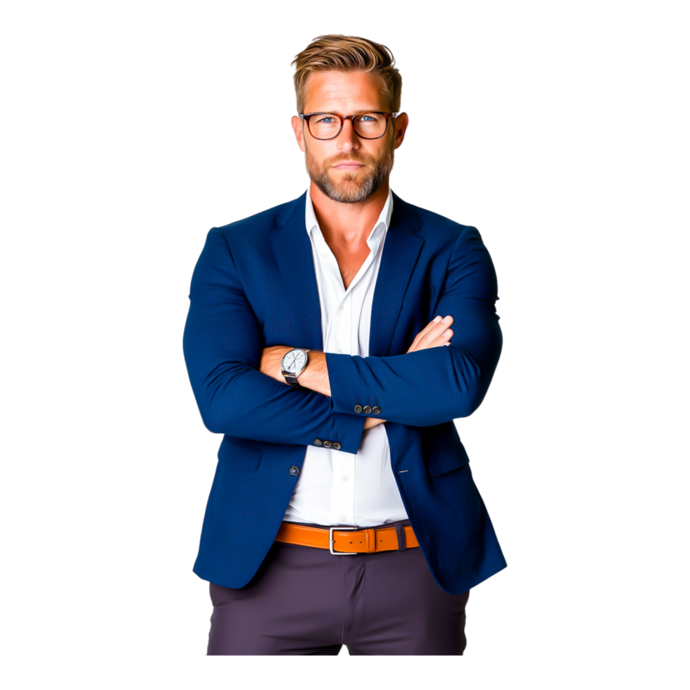 Confident Businessman in Professional Attire with Stylish Appearance png