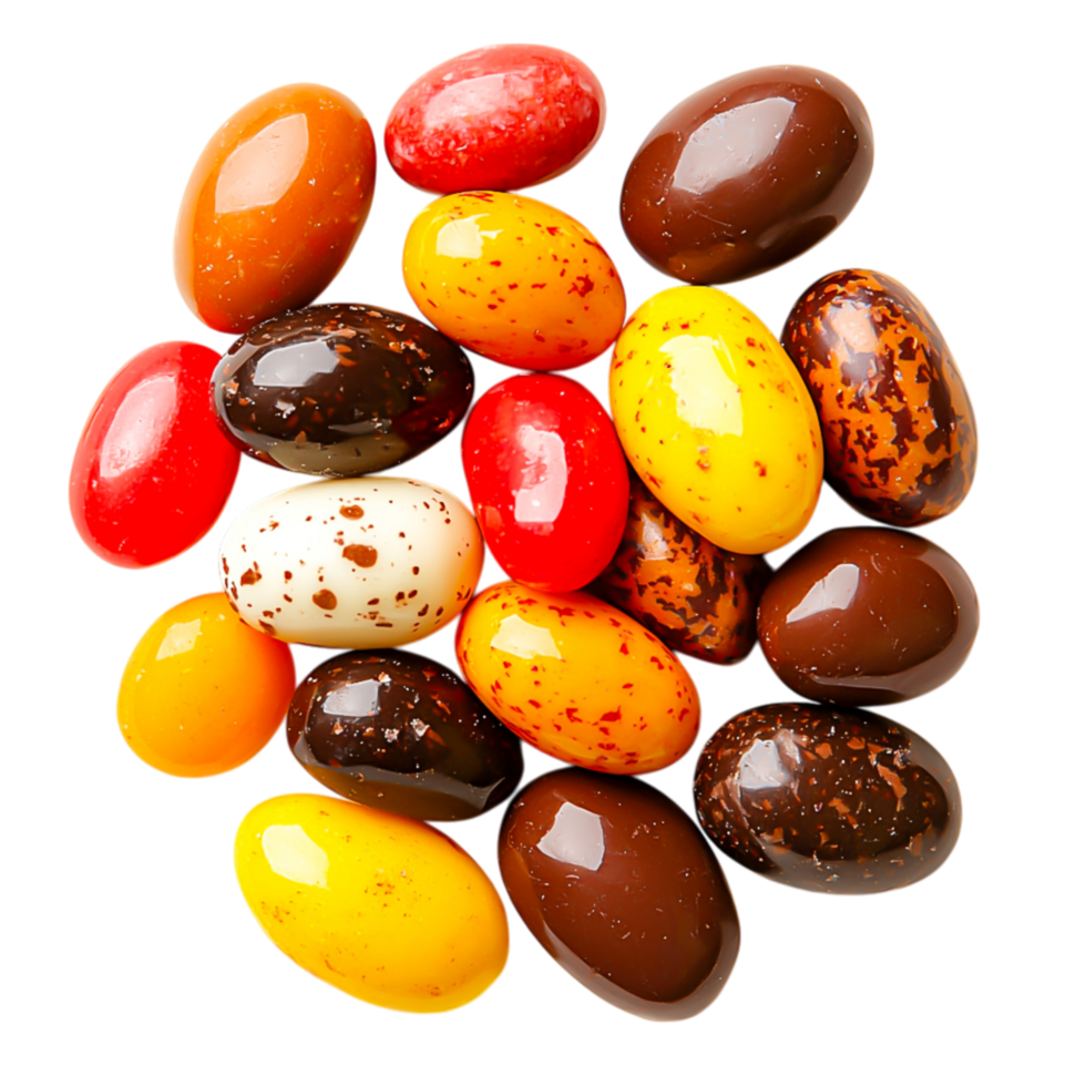 Colorful Chocolate Eggs Arrangement for Spring png