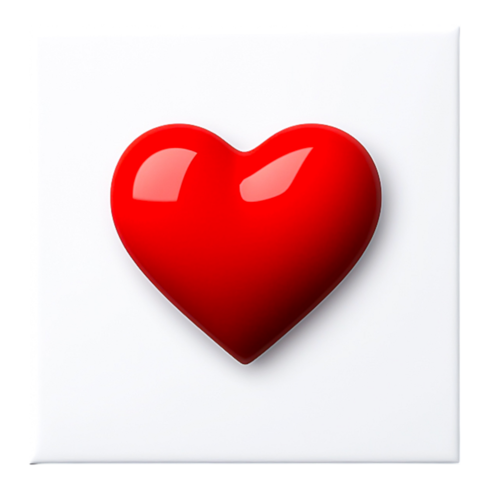 Glossy Red Heart Icon on a Smooth png