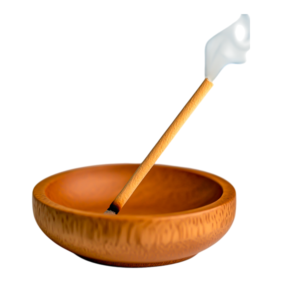 Elegant Wooden Bowl with Unique Spoon png
