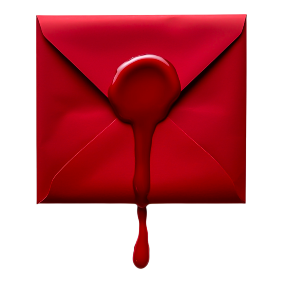 Red Envelope with Dripping Red Liquid for Creative Concepts png
