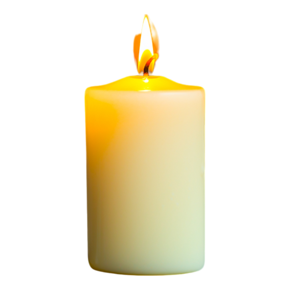 Brightly Lit Candle with Warm Flame in a Dark Environment png
