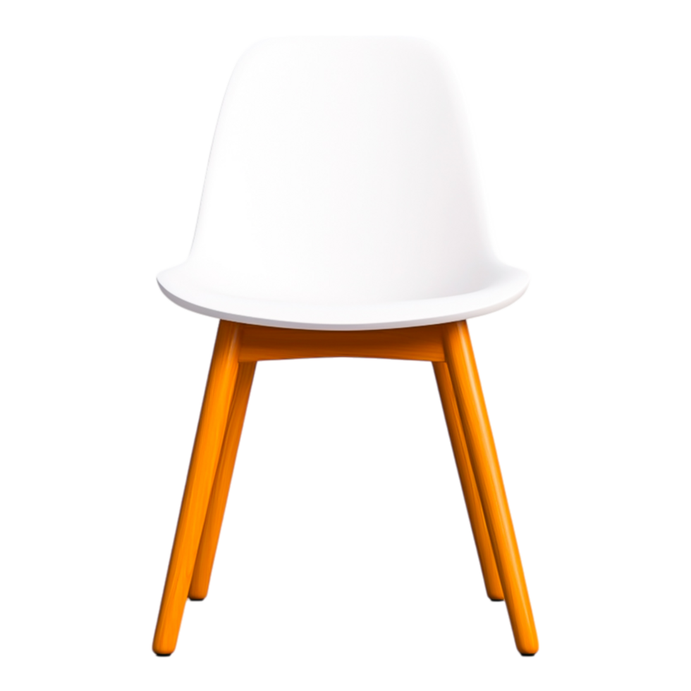 Modern White Chair with Wooden Legs for Contemporary Design Spaces png