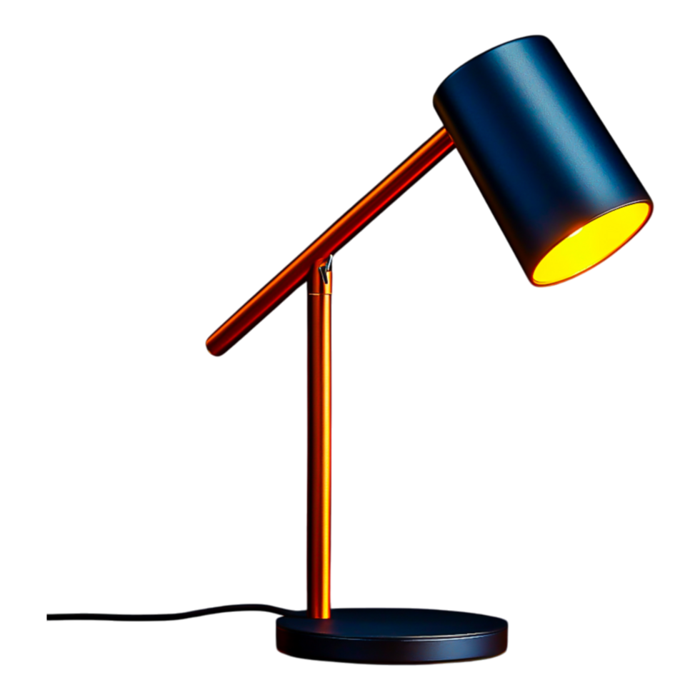 Modern Desk Lamp with Adjustable Arm and Warm Light Source png