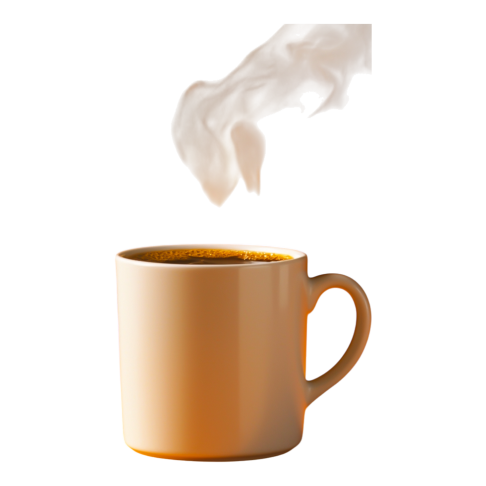 Coffee Cup with Steam Rising in Minimalist Style png
