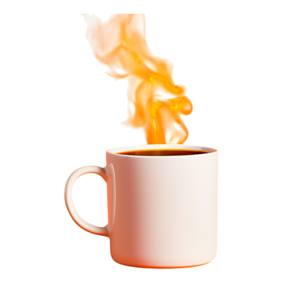 White Coffee Mug with Steam of Hot Beverage png