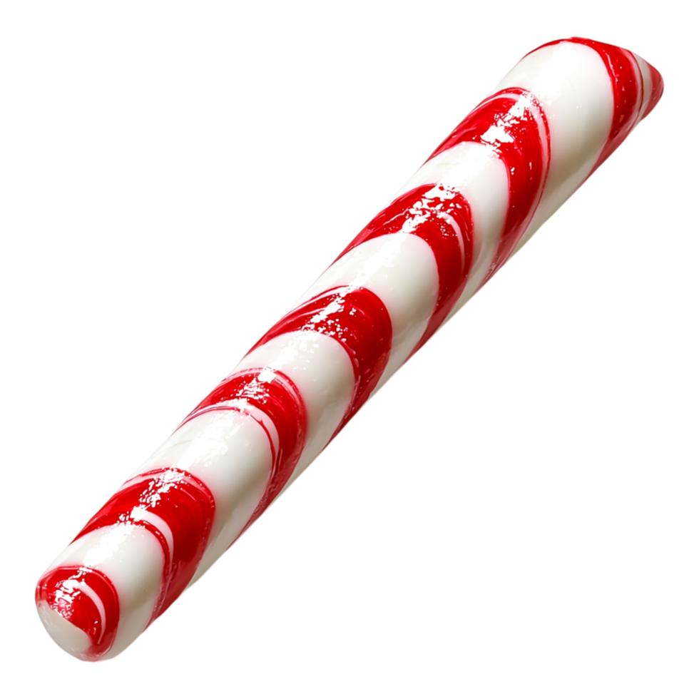 Colorful Swirled Candy Cane with Red and White Stripes on Surface png
