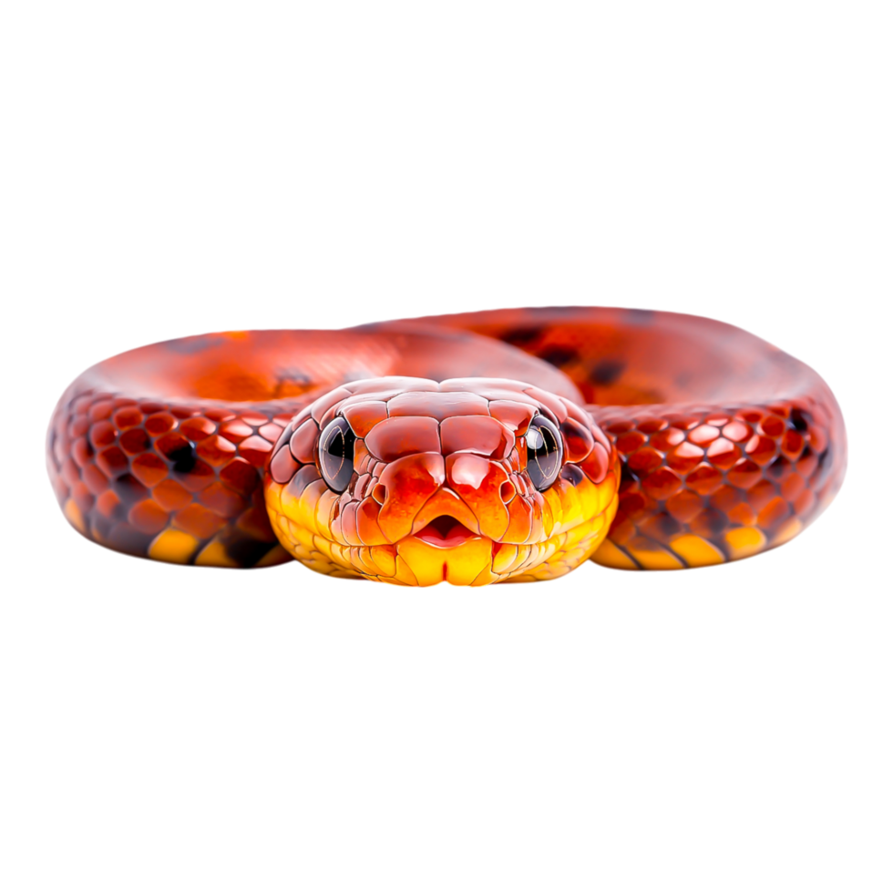 Colorful Red and Yellow Snake with Smooth Scales png