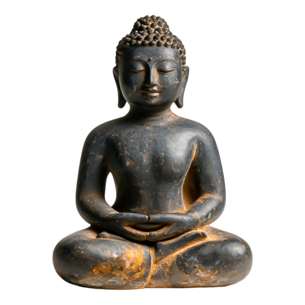 Serene Buddha Statue in Peaceful Meditation Pose for Tranquility png