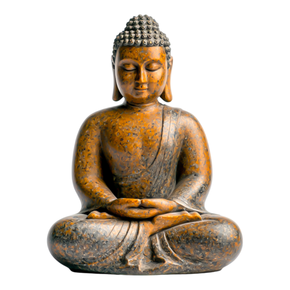 Serene Buddha Sculpture in Meditative Pose with Calm Expression png