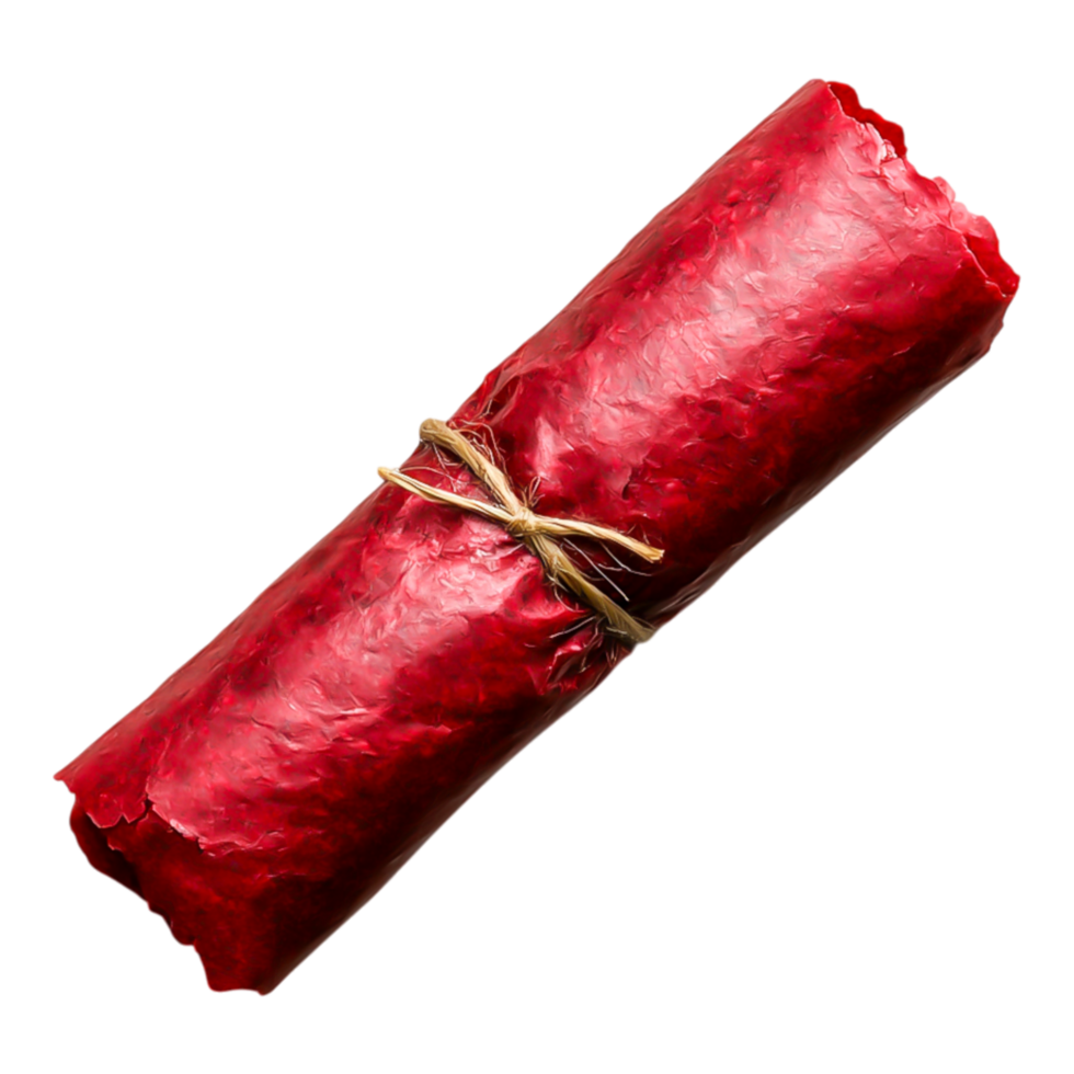 Red Wax Sealed Scroll Wrapped in Natural Twine String png